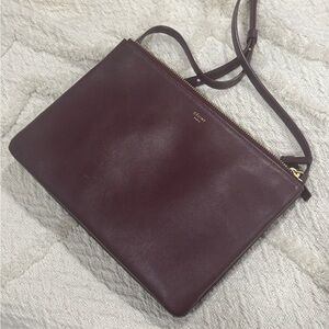 Celine trio bag (phoebe philo / old celine) wine color